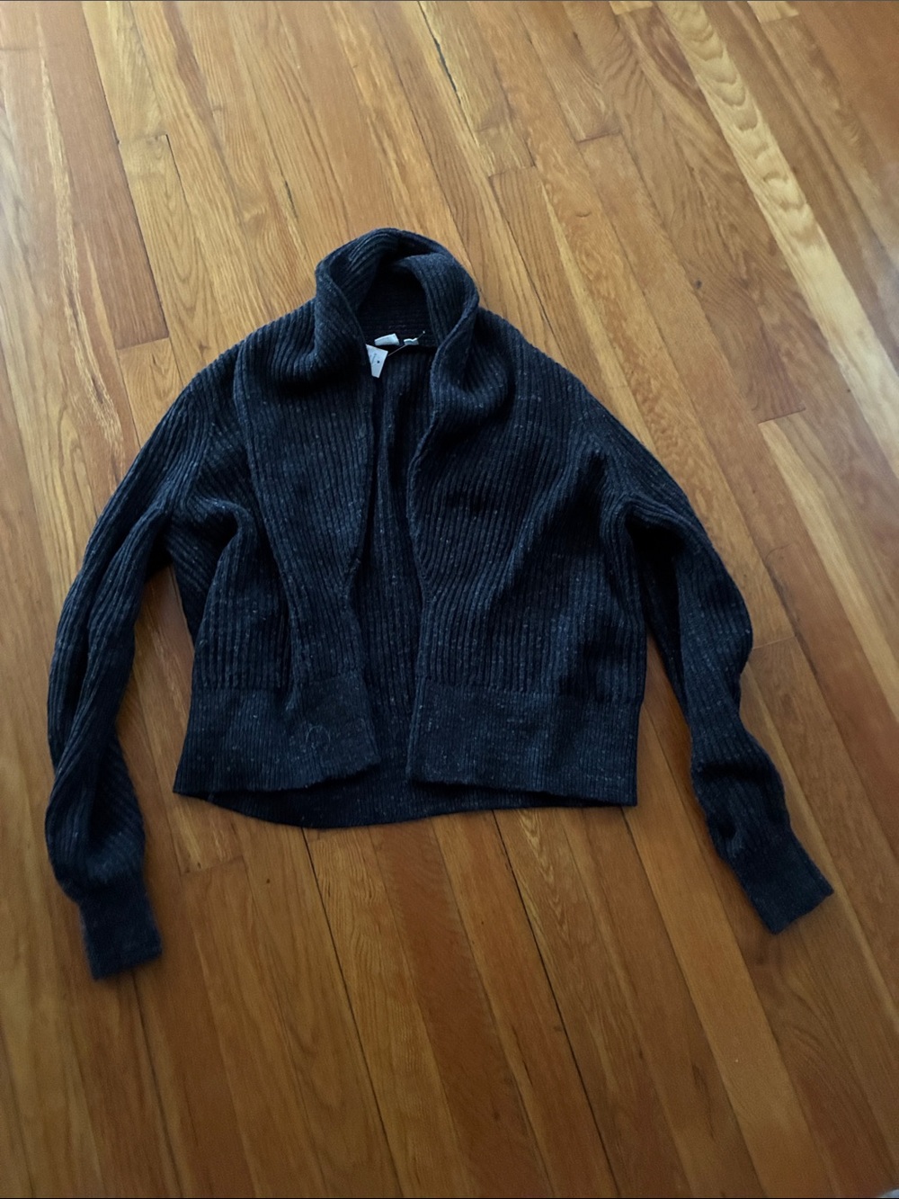 GAP Dark Gray Ribbed Open-Front Cardigan, size small, new with tag